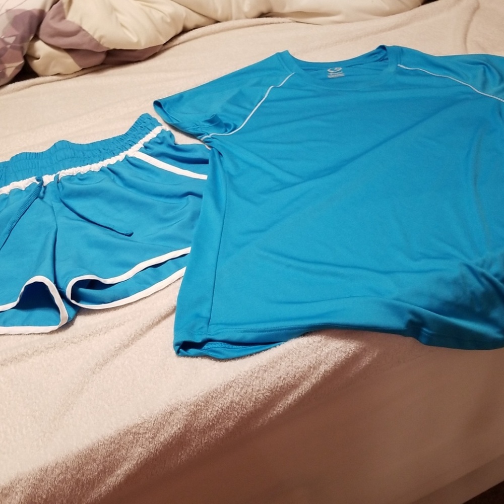 Champion teal sport shirt Size L